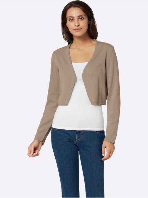 Boléro en coton tricot fin et manches longues sans fermeture - Taille standard - Witt - Kiabi Boléro en coton tricot fin et manches longues sans fermeture - Taille standard - Witt - Kiabi
