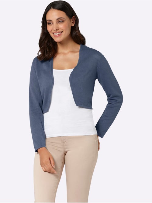 Boléro en coton tricot fin et manches longues sans fermeture - taille standard - witt - Kiabi Boléro en coton tricot fin et manches longues sans fermeture - taille standard - witt - Kiabi