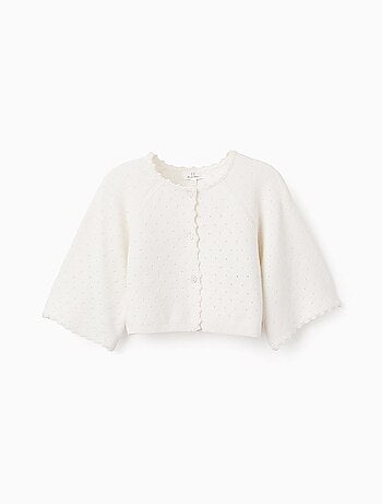 Boléro en Maille Ajourée avec Manches Kimono