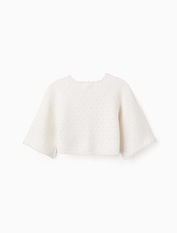 Boléro en Maille Ajourée avec Manches Kimono