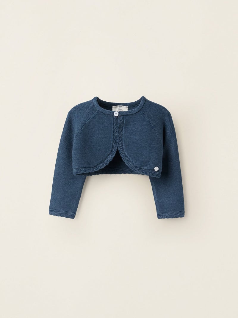 Boléro en Tricot avec Bouton Bleu foncé - Kiabi