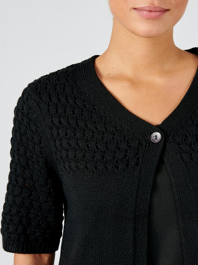 Boléro maille fantaisie - Damart Noir - Kiabi