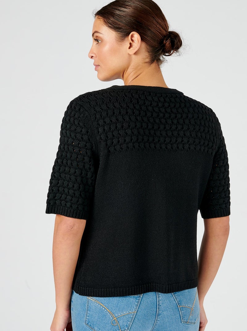 Boléro maille fantaisie - Damart Noir - Kiabi