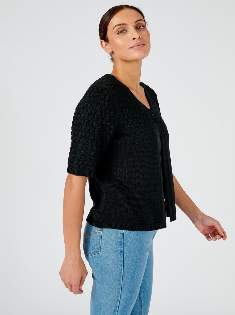 Boléro maille fantaisie - Damart Noir - Kiabi