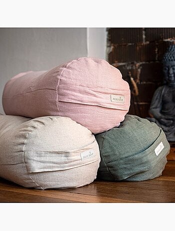 Bolster de yoga coussin de méditation 100% lin coloré