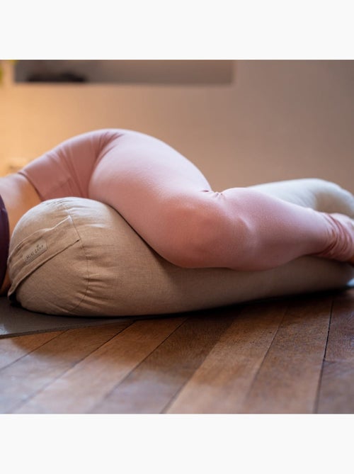 Bolster de yoga coussin de méditation 100% lin coloré - Kiabi