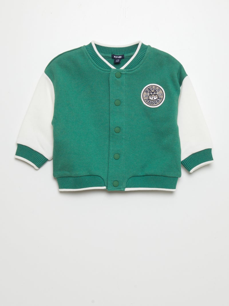 Bomber style teddy Vert - Kiabi
