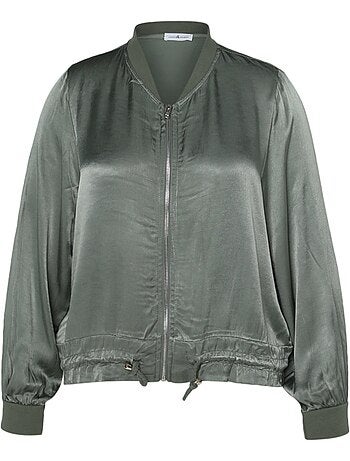 Bomber uni en viscose effet satin PAPRIKA