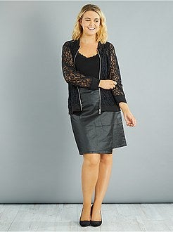 Bomber zippé en dentelle - Kiabi