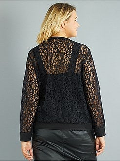Bomber zippé en dentelle - Kiabi