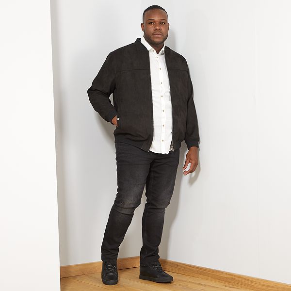 Bomber zippé en suédine Grande taille homme noir Kiabi Bomber Grande taille femme | taille 5860 | Kiabi