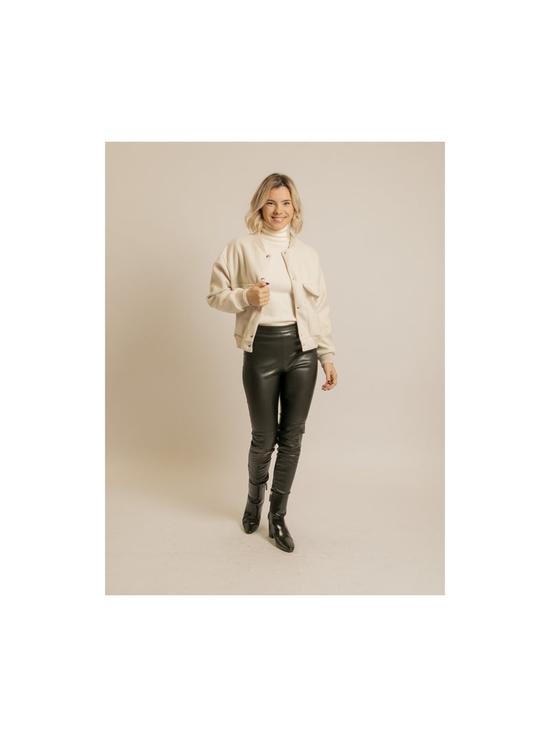 Bombers effet laine ULIVIA Ecru - Kiabi