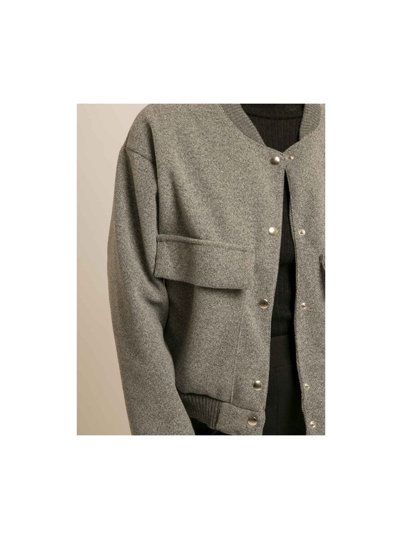 Bombers effet laine ULIVIA Gris - Kiabi