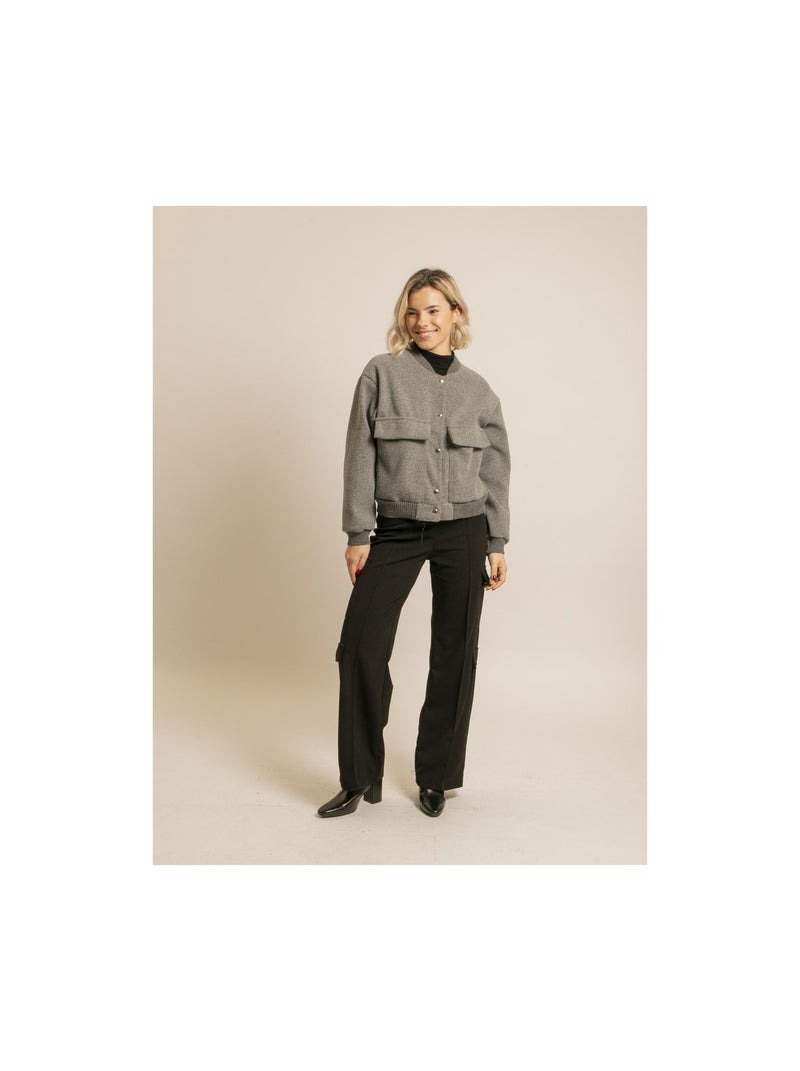 Bombers effet laine ULIVIA Gris - Kiabi
