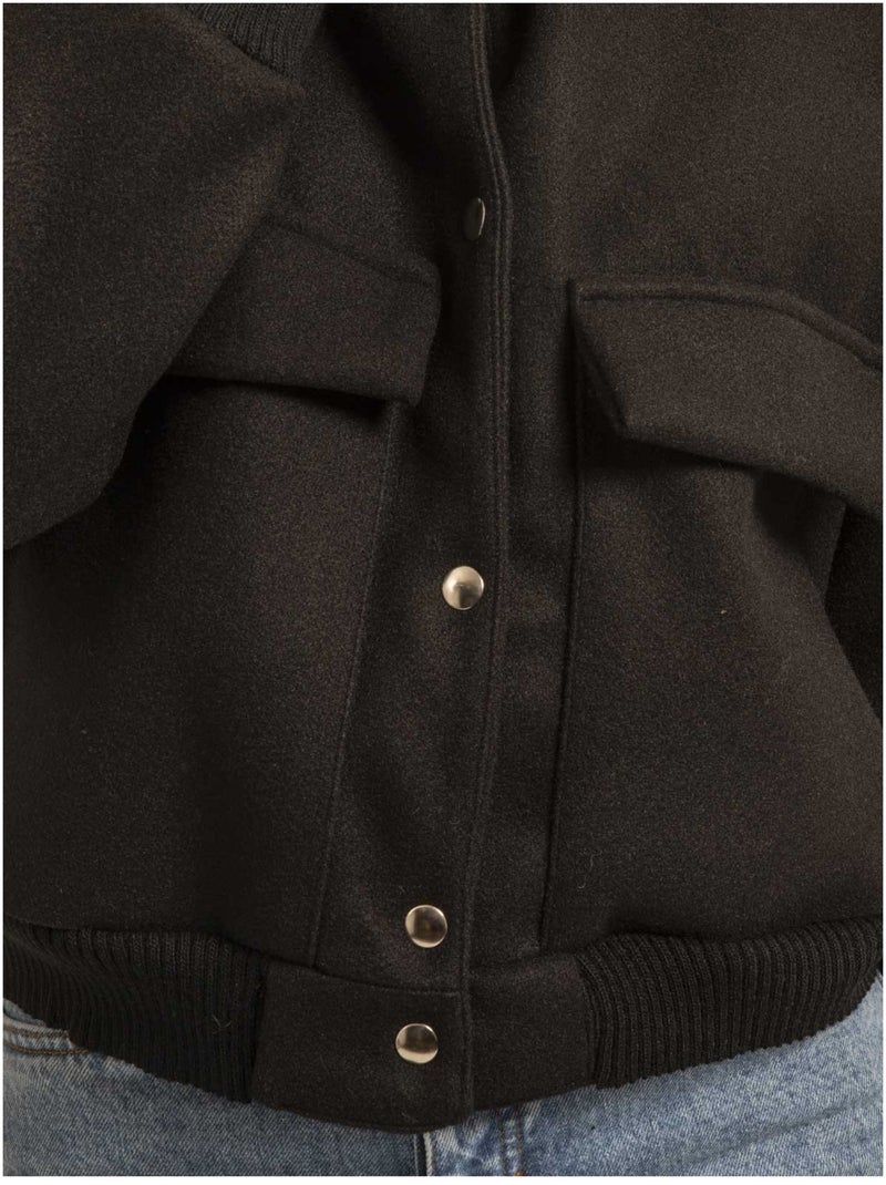 Bombers effet laine ULIVIA Noir - Kiabi