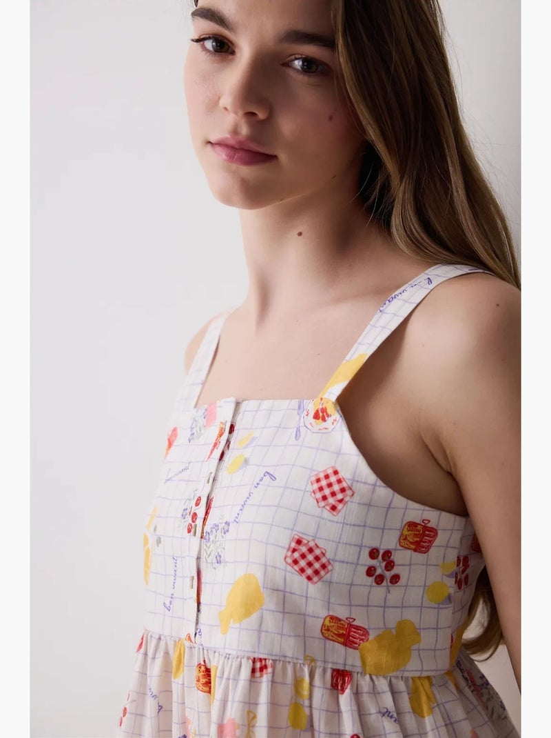 Bon vivant débardeur haut de pyjama penti Blanc/Jaune/Rouge - Kiabi