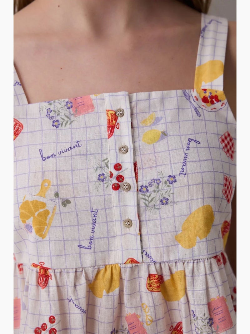 Bon vivant débardeur haut de pyjama penti Blanc/Jaune/Rouge - Kiabi