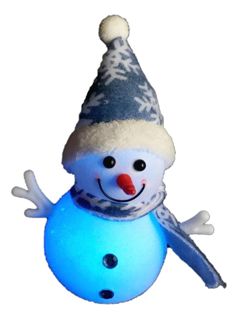 Bonhomme de neige bonnet bleu lumineux Bleu - Kiabi