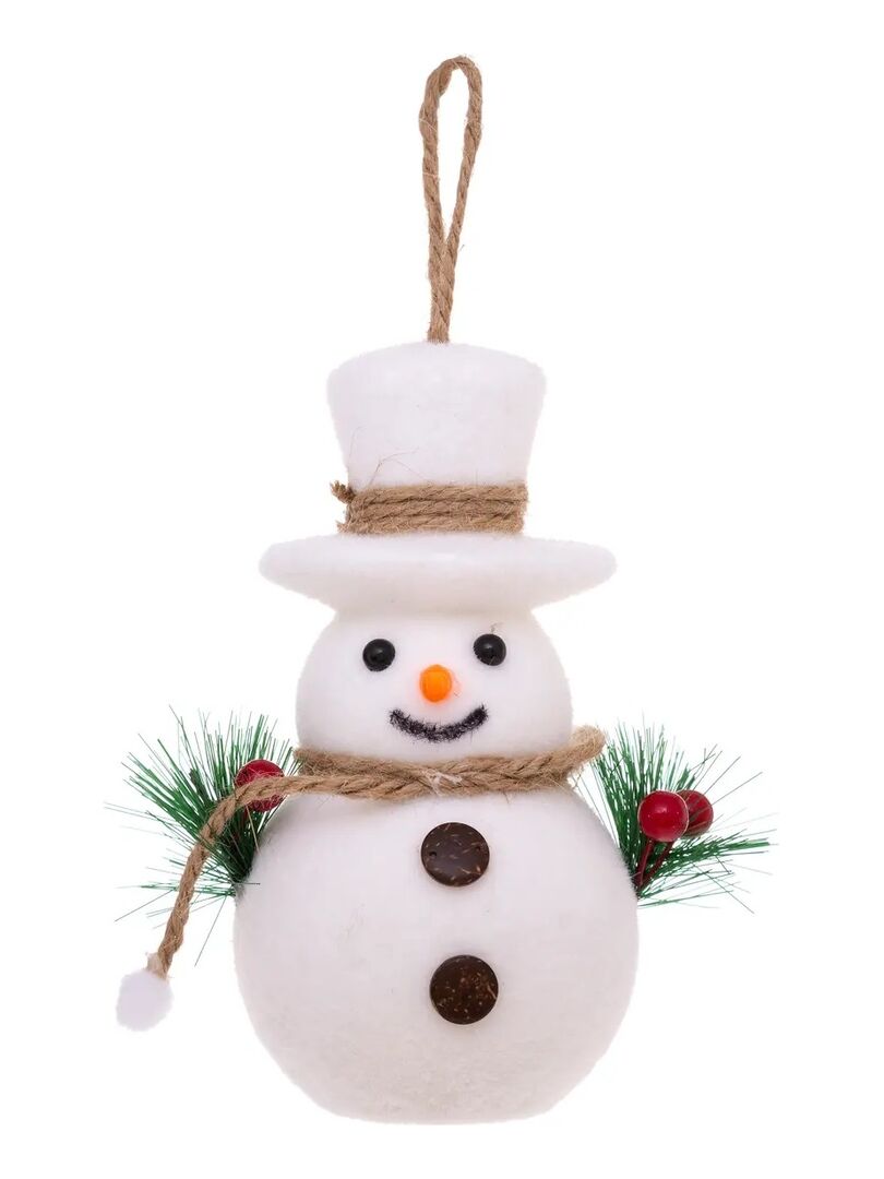 Bonhomme de neige boule de sapin de noel Blanc - Kiabi