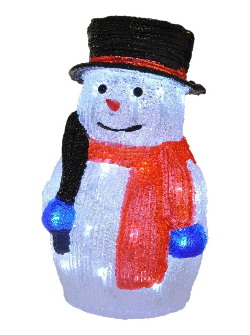 Bonhomme de neige et son chapeaux à LED Blanc - Kiabi