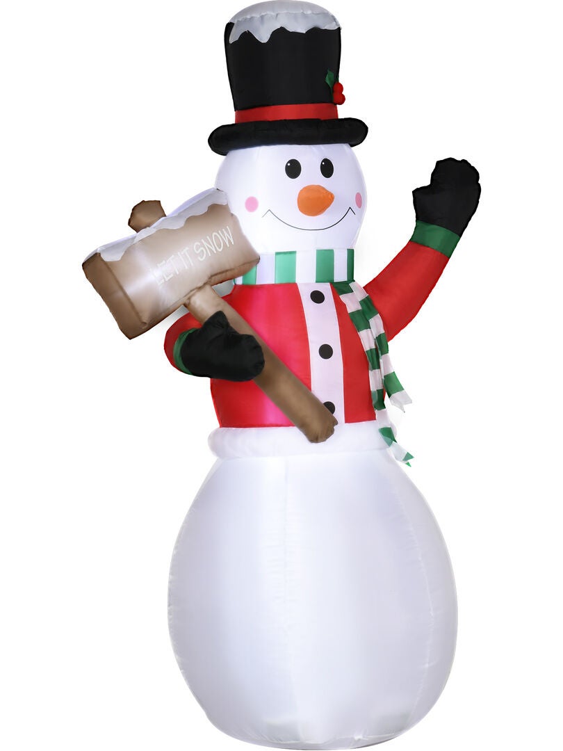 Bonhomme De Neige Dessin Animé Mignon Dans Un Chapeau Bleu Et Un