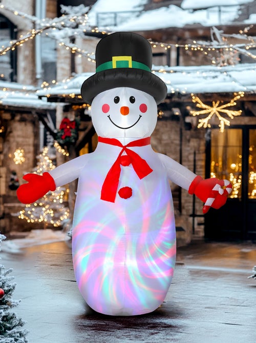 Bonhomme de neige gonflable LED Noël H.240cm accessoires inclus - Kiabi