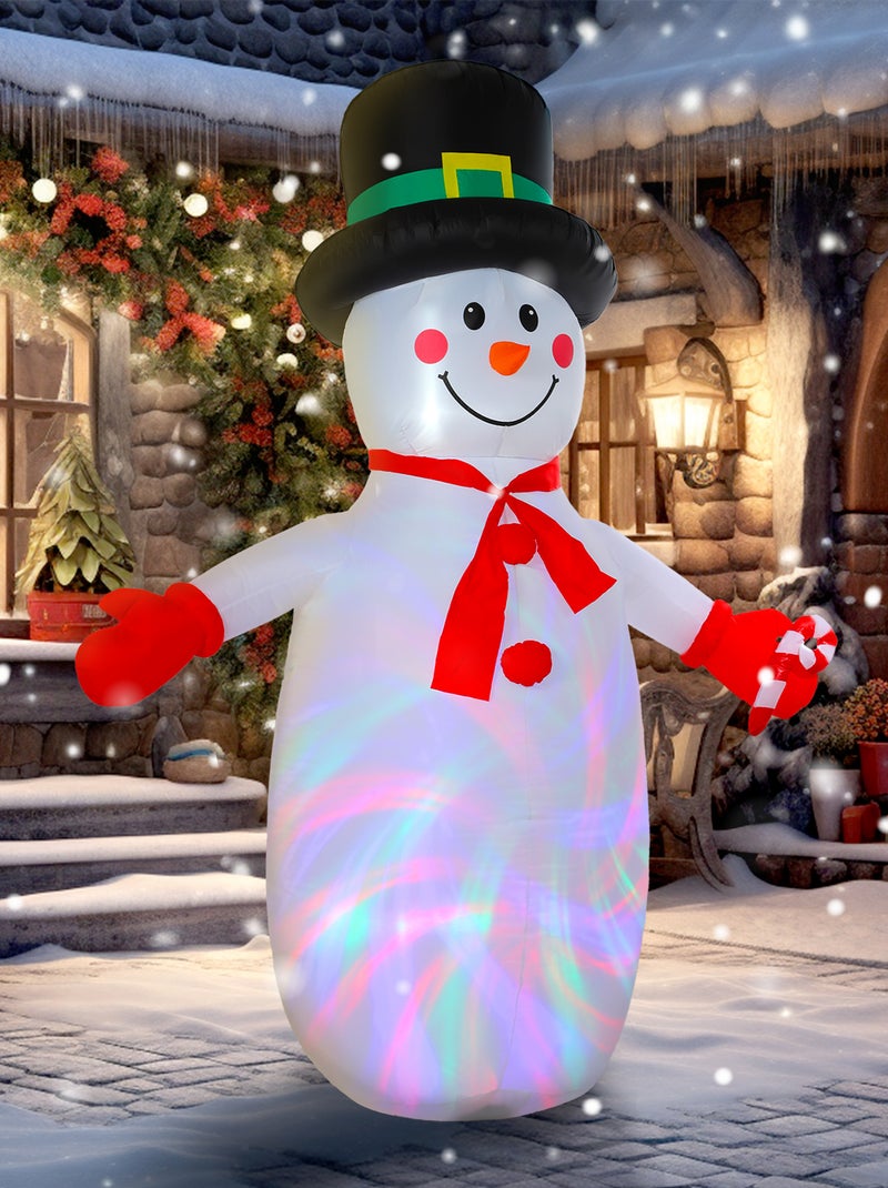 Bonhomme de neige gonflable LED Noël H.240cm accessoires inclus Blanc - Kiabi