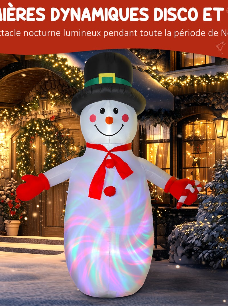 Bonhomme de neige gonflable LED Noël H.240cm accessoires inclus Blanc - Kiabi