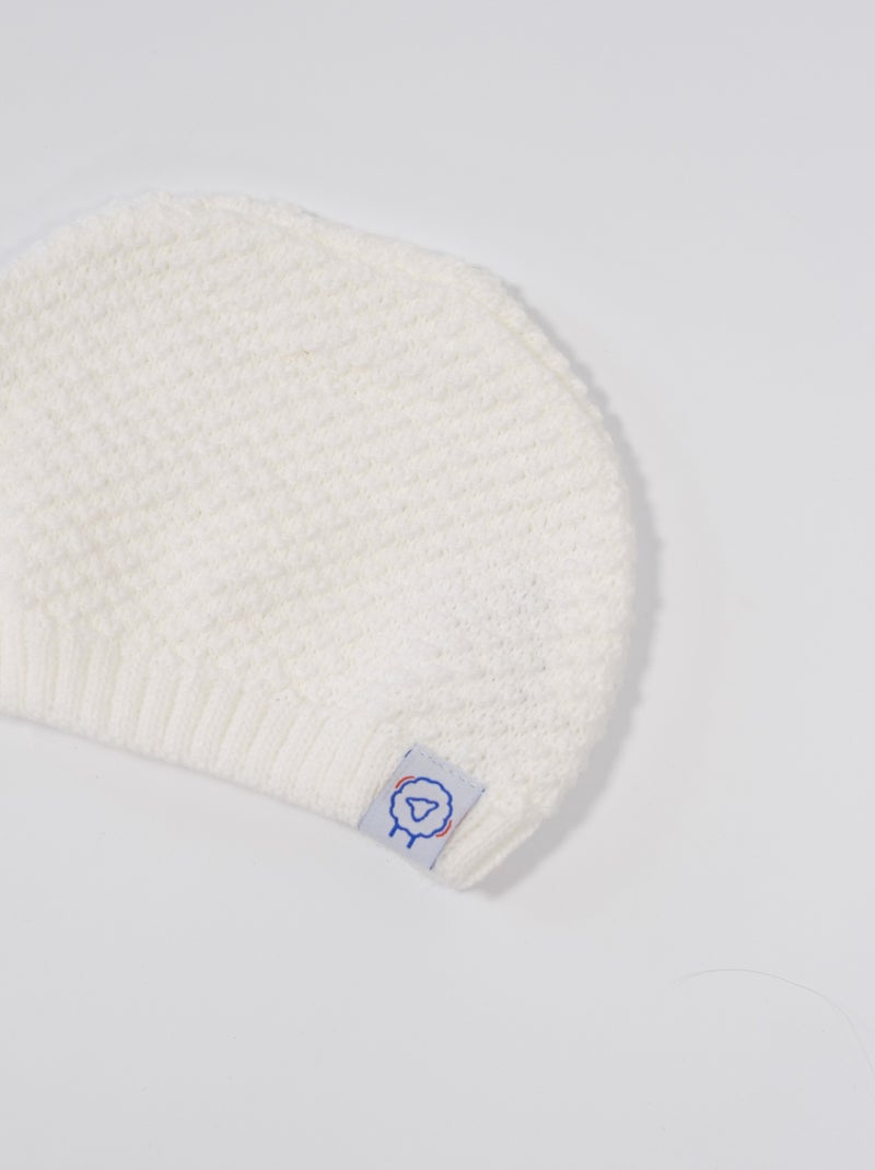 Bonnet - Nid d'abeille Blanc - Kiabi