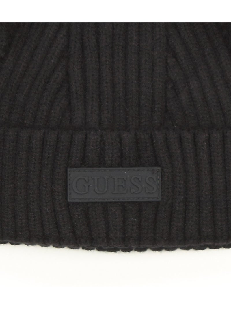 Bonnet à double pompons - guess kids Noir - Kiabi