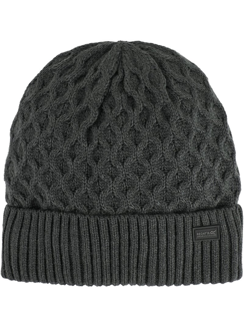 Bonnet à maille torsadée et revers harrell - regatta Gris Gris anthracite - Kiabi