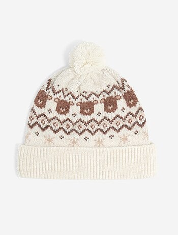 Bonnet à pompon imprimé