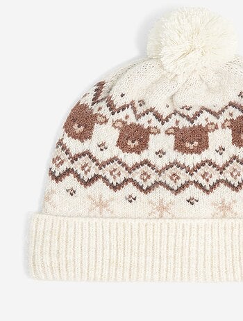 Bonnet à pompon imprimé