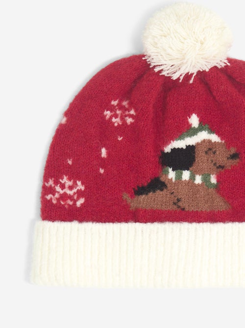 Bonnet à pompon imprimé - Kiabi