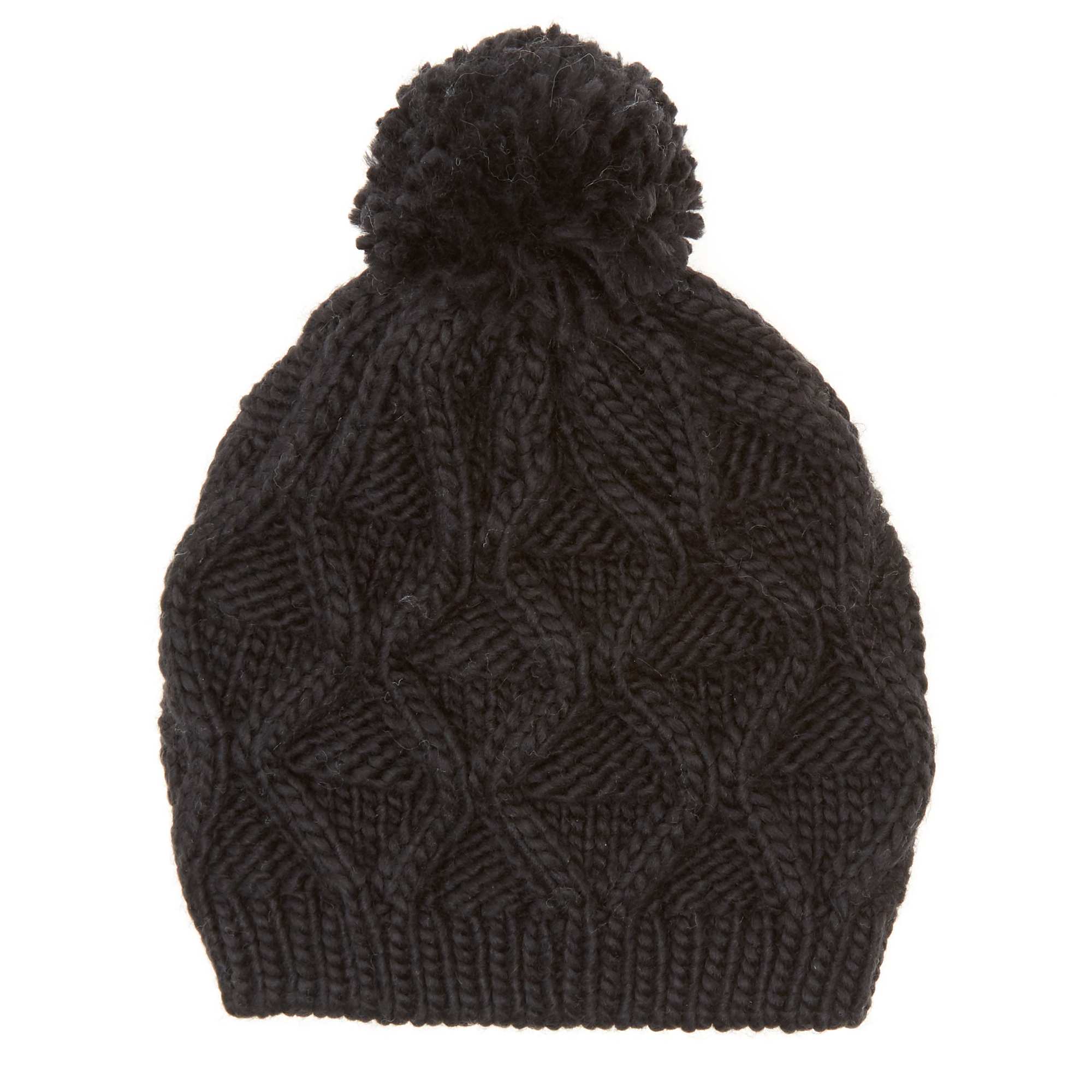 Bonnet à pompon noir Femme. Loading zoom