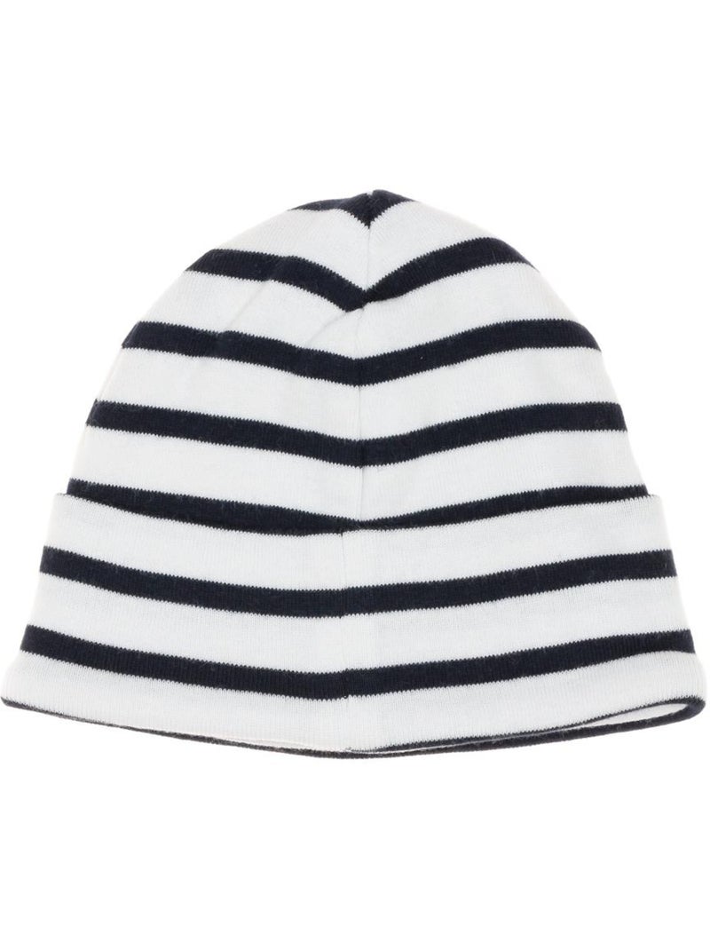 Bonnet à Rayure Garçon Bébé Blanc - Kiabi