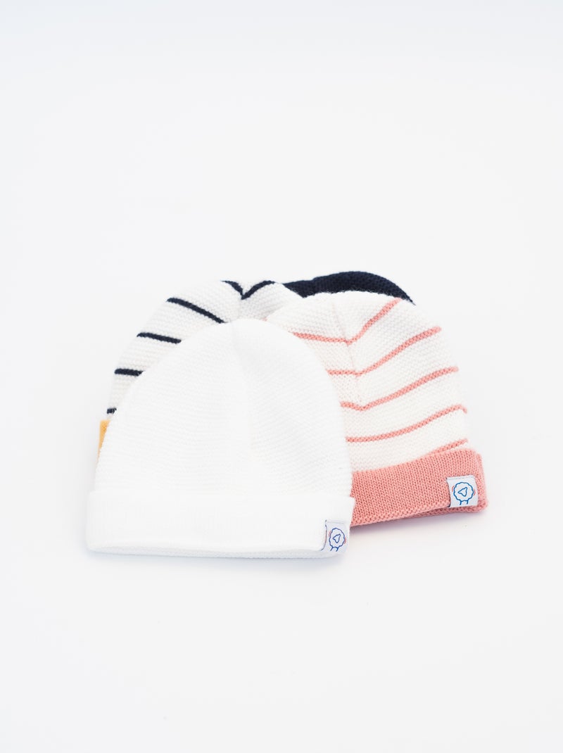 Bonnet à Revers Court Blanc - Kiabi