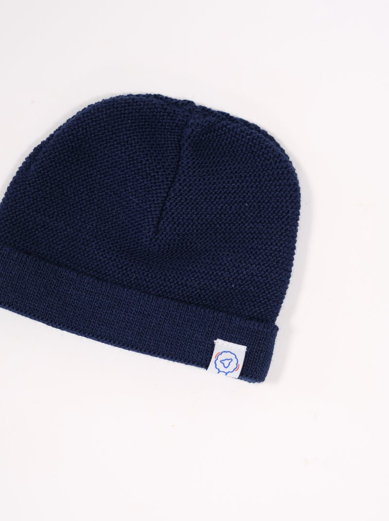 Bonnet à Revers Court Bleu marine - Kiabi