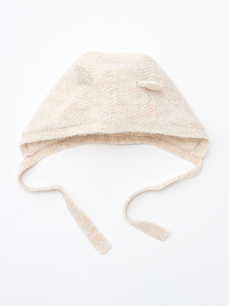 Bonnet animé en coton Beige - Kiabi