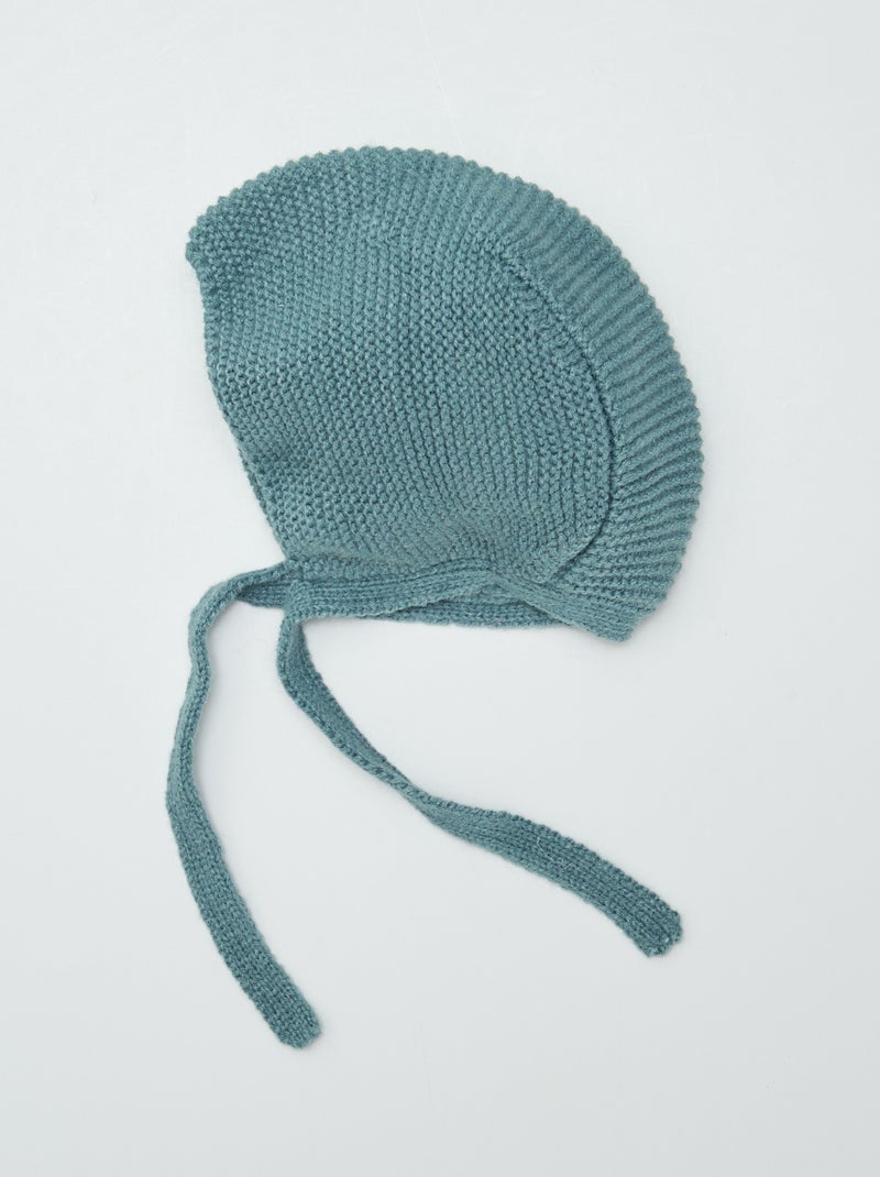 Bonnet avec cordons à nouer Bleu - Kiabi