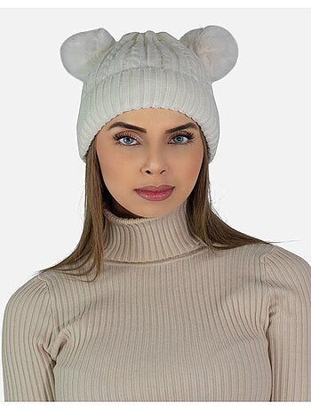 Bonnet avec doublure en polaire et pompon Kebello