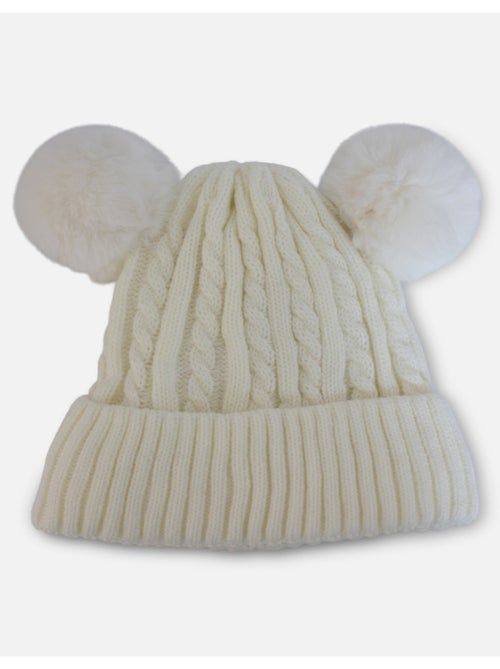 Bonnet avec doublure en polaire et pompon Kebello - Kiabi