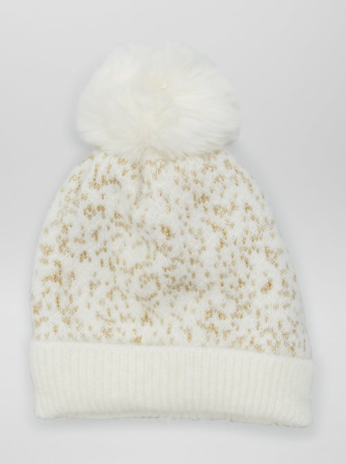 Bonnet avec pompon + effet brillant - Kiabi