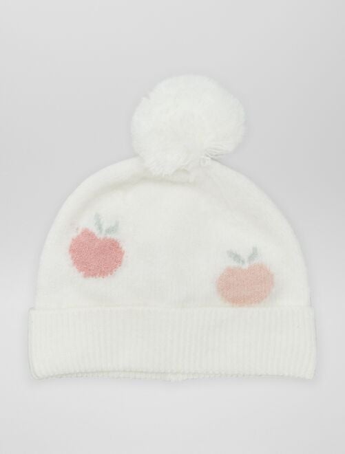 Bonnet avec pompon en maille - Kiabi