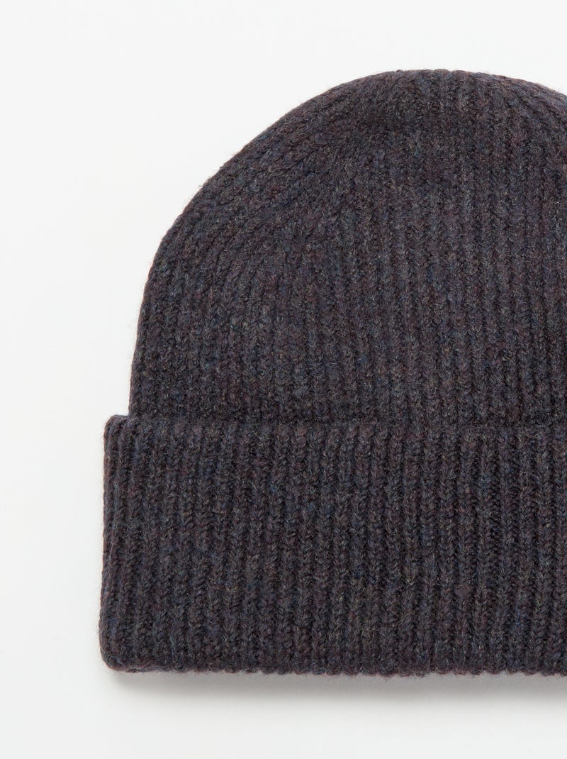 Bonnet avec revers Bleu - Kiabi
