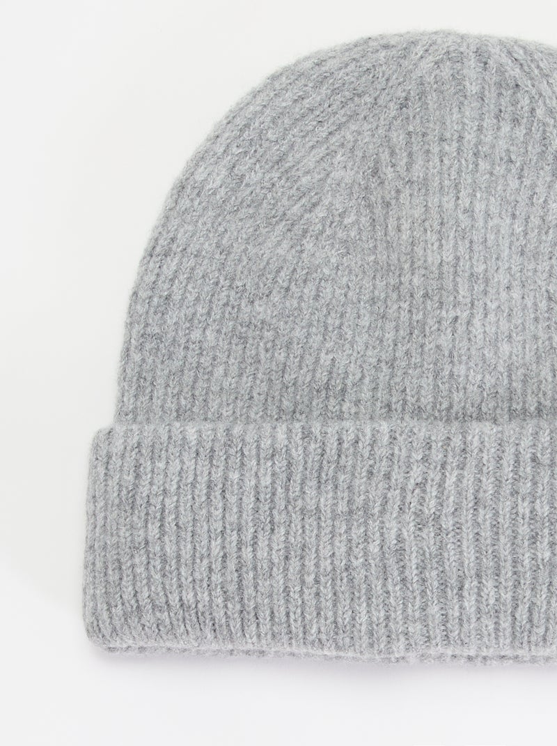 Bonnet avec revers Gris - Kiabi
