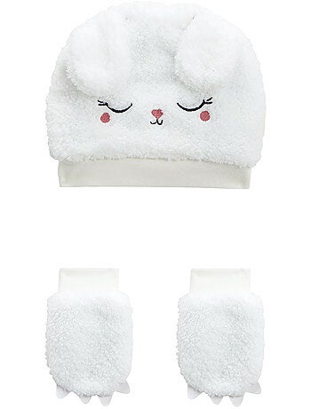 Bonnet b?b? en sherpa + moufles Alaska