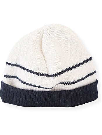 Bonnet bébé à revers petits marins
