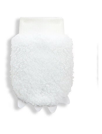 Bonnet bébé en sherpa + moufles Alaska