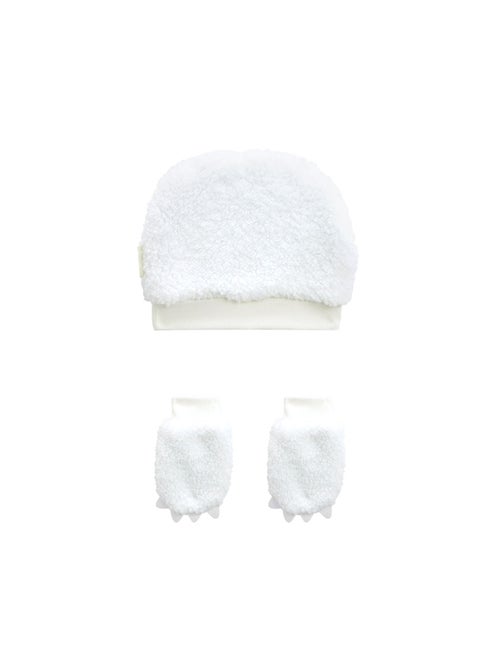 Bonnet bébé en sherpa + moufles Alaska - Kiabi